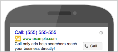 call only AdWords example
