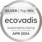 Silver, Top 15% Sustainability Rating with Ecovadis!